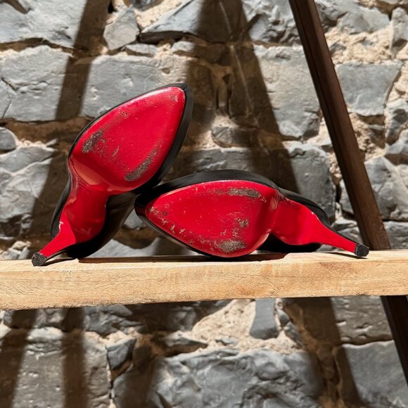 Christian Louboutin Black Leather Resillissima Mesh Platform 160 Booties - Picture 6 of 11